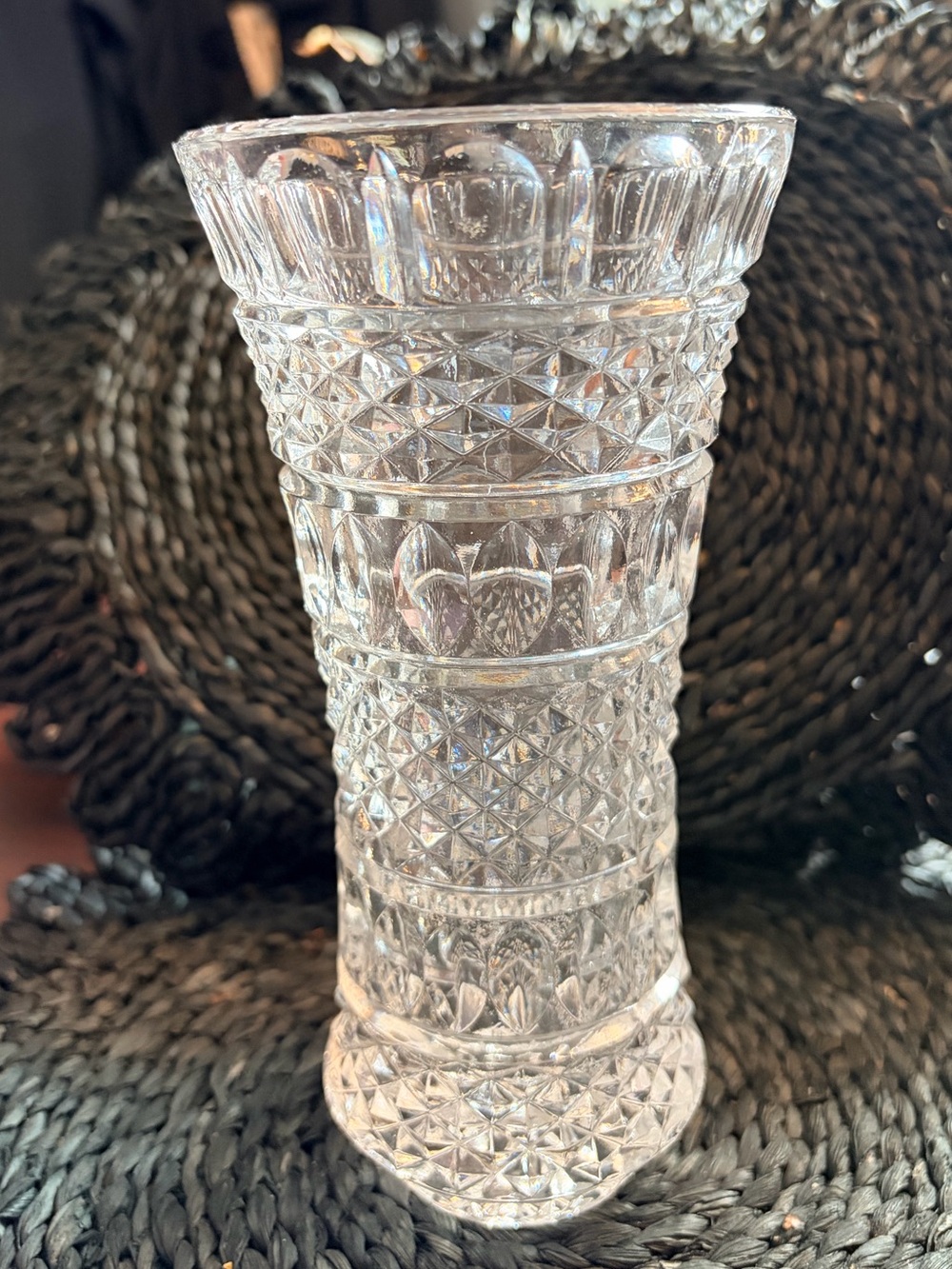 Vintage Lausitzer Glas 8” Heavy 24% Lead Crystal Bud Vase